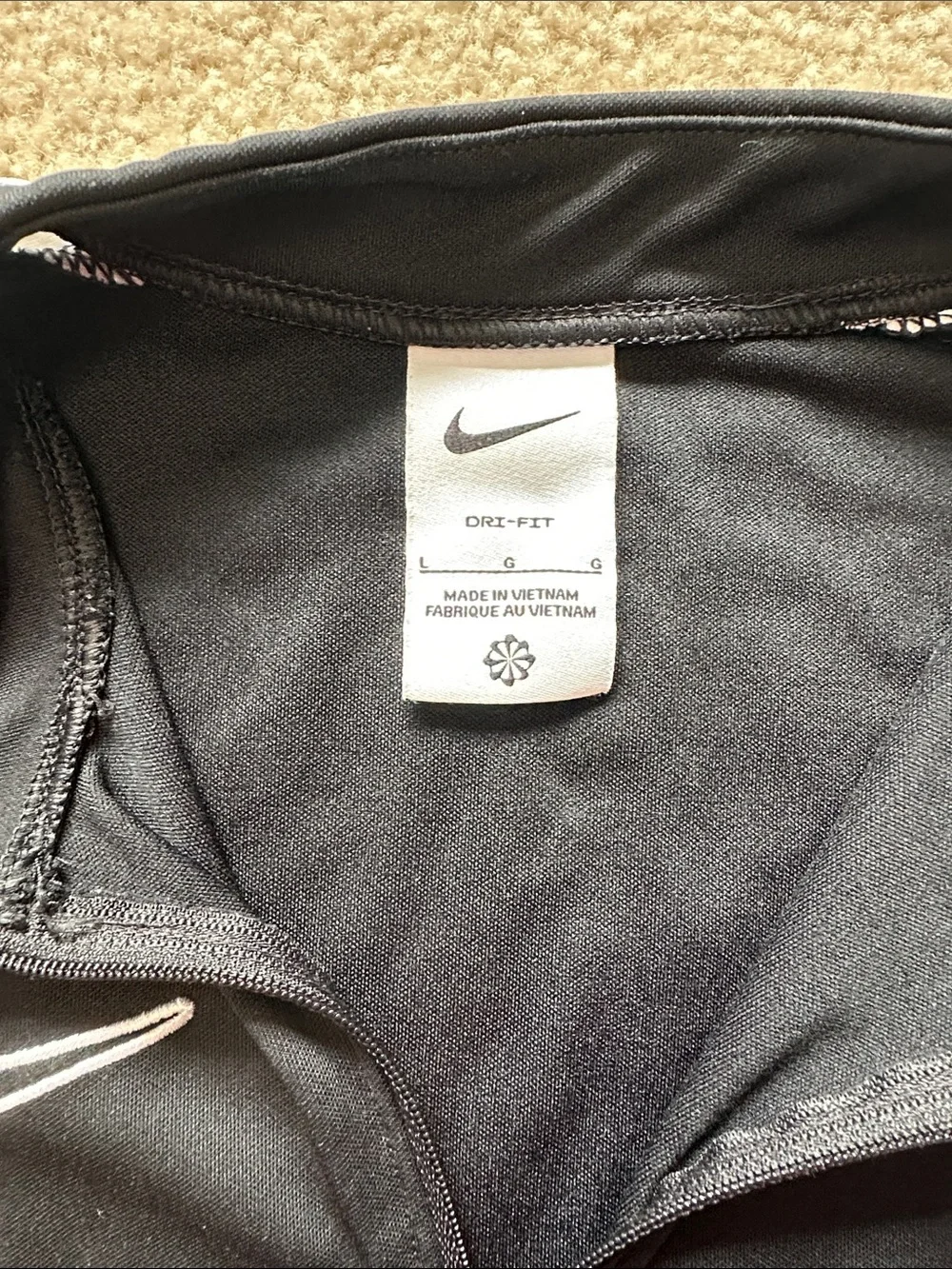 Nike Boys Black Performance Quarter-Zip with White Panels
